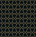 Vector modern geometric tiles pattern. golden lined shape. Abstract art deco seamless luxury background Royalty Free Stock Photo