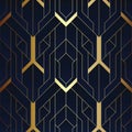 Abstract art luxury dark seamless blue and golden pattern