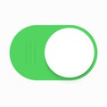 Vector modern green slider button on white background.