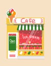 Vector modern ice cream cafe