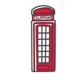 Vector modern illustration of a famous symbol of London - street telephone box. Royalty Free Stock Photo