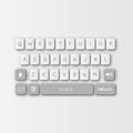 Vector modern keyboard of smartphone, alphabet buttons