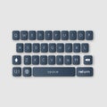 Vector modern keyboard of smartphone, alphabet buttons