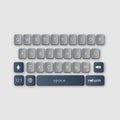 Vector modern keyboard of smartphone, alphabet buttons