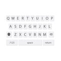 Vector modern keyboard of smartphone, alphabet buttons