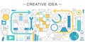 Vector modern line flat creative idea sales concept. creative idea icons Website Header, app design poster banner.