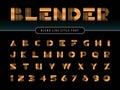 Vector of Modern Linear Alphabet Letters and numbers, Lines Blend stylized rounded fonts