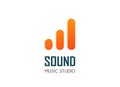 Vector modern logo template for audio and music record, mix studio or radio web site