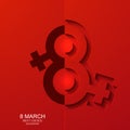 Vector modern 8 march background. Womens day