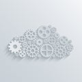 Vector modern mechanism computing cloud concept.