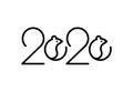 2020 vision line lettering logo design with rat