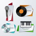 Vector modern music banners set. Royalty Free Stock Photo