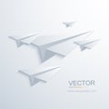 Vector modern origami airplane background.