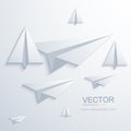 Vector modern origami airplane background.