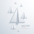 Vector modern origami airplane background.