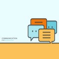 Vector modern outline flat design of communication