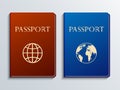 Vector modern passports set.