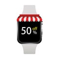 Vector modern realistic smart watch on white Royalty Free Stock Photo