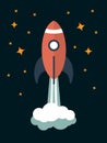 Vector modern rocket illustration