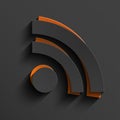 Vector modern RSS feed sign with shadow