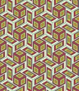 Vector modern seamless colorful geometry cube pattern, color abstract