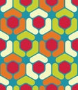 Vector modern seamless colorful geometry hexagon pattern, color abstract Royalty Free Stock Photo