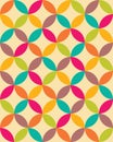 Vector modern seamless colorful geometry overlapping circles pattern, color abstract