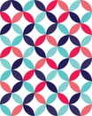 Vector modern seamless colorful geometry overlapping circles pattern, color abstract Royalty Free Stock Photo