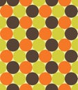 Vector modern seamless colorful geometry pattern, circles, color green orange brown Royalty Free Stock Photo