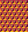 Vector modern seamless colorful geometry pattern, 3D triangles Royalty Free Stock Photo