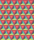 Vector modern seamless colorful geometry pattern, 3D triangles, color abstract Royalty Free Stock Photo