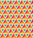 Vector modern seamless colorful geometry pattern, 3D triangles, color orange blue, abstract Royalty Free Stock Photo