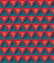 Vector modern seamless colorful geometry pattern, 3D triangles, Royalty Free Stock Photo