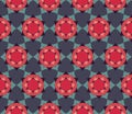 Vector modern seamless colorful geometry petal flower mandala pattern, color blue red abstract Royalty Free Stock Photo