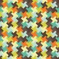 Vector modern seamless colorful geometry puzzle pattern, color abstract Royalty Free Stock Photo