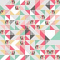 Vector modern seamless colorful geometry triangle pattern, color abstract geometric background, pillow multicolored print, retro Royalty Free Stock Photo