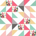 Vector modern seamless colorful geometry triangle pattern, color abstract geometric background, pillow multicolored print, retro Royalty Free Stock Photo