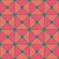 Vector modern seamless colorful geometry triangles dots pattern, color pink green abstract Royalty Free Stock Photo