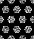 Vector modern seamless geometry pattern cubes, black and white abstract