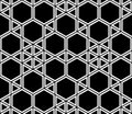 Vector modern seamless geometry pattern hexagon, black and white abstract