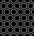 Vector modern seamless geometry pattern hexagon, black and white honeycomb abstract Royalty Free Stock Photo