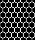 Vector modern seamless geometry pattern hexagon, black and white honeycomb abstract Royalty Free Stock Photo