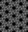 Vector modern seamless geometry pattern spiral hexagon, black and white abstract Royalty Free Stock Photo