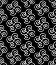 Vector modern seamless geometry pattern spirals, black and white abstract