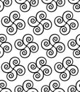 Vector modern seamless geometry pattern spirals, black and white abstract