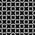 Decorative Seamless Floral Geometric Black & White Pattern Background Royalty Free Stock Photo