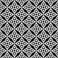 Decorative Seamless Floral Geometric Black & White Pattern Background