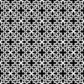 Decorative Seamless Floral Geometric Black & White Pattern Background Royalty Free Stock Photo