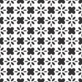 Decorative Seamless Floral Geometric Black & White Pattern Background Royalty Free Stock Photo