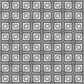 Decorative Seamless Floral Geometric Black & White Pattern Background. Complicated, material. Royalty Free Stock Photo